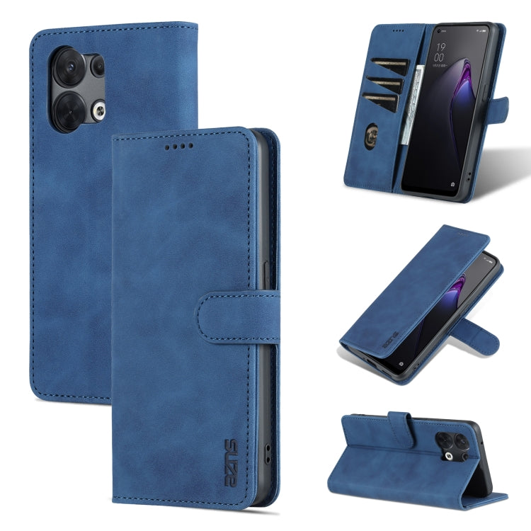 For OPPO Reno8 AZNS Skin Feel Calf Texture Flip Leather Phone Case