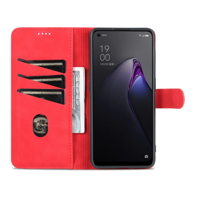 For OPPO Reno8 AZNS Skin Feel Calf Texture Flip Leather Phone Case
