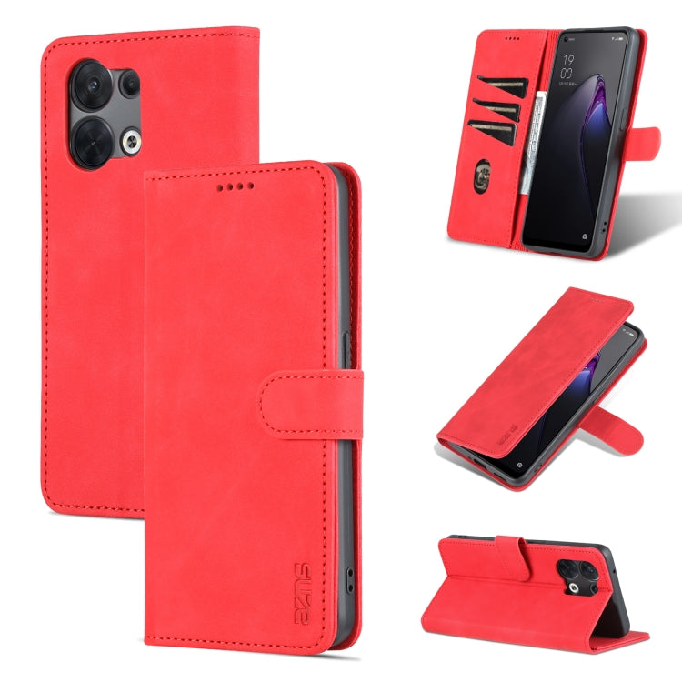 For OPPO Reno8 Pro AZNS Skin Feel Calf Texture Flip Leather Phone Case