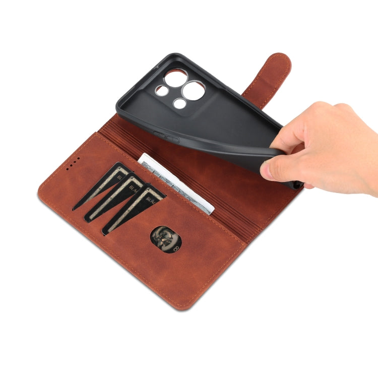 For OPPO Reno8 Pro AZNS Skin Feel Calf Texture Flip Leather Phone Case