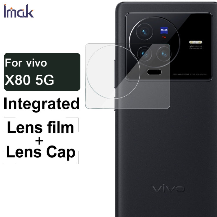 For vivo X80 5G imak Integrated Rear Camera Lens Tempered Glass Film with Lens Cap