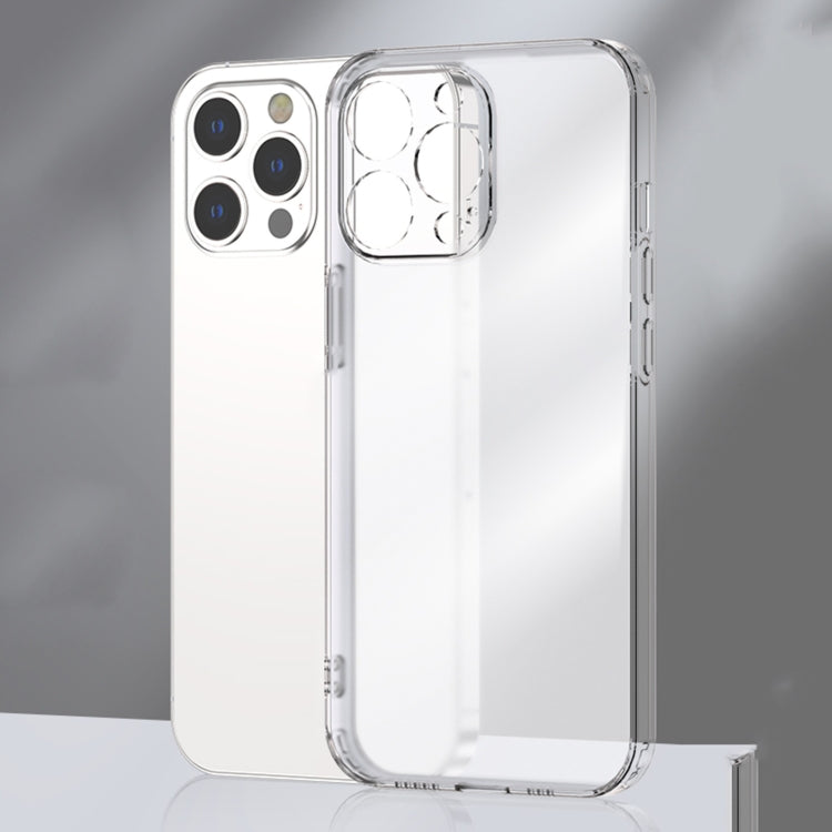 For iPhone 14 Pro Max Frosted TPU + Glass Phone Case