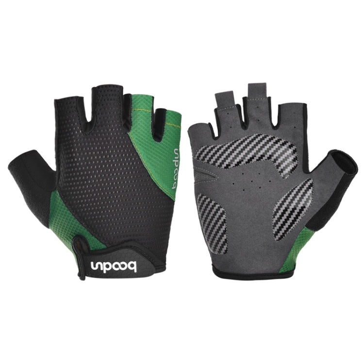 BOODUN 1408 4D Silicone Shock Absorbing Half Finger Breathable Bicycle Outdoor Riding Gloves, Size:L