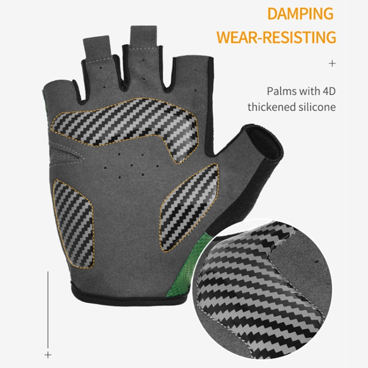 BOODUN 1408 4D Silicone Shock Absorbing Half Finger Breathable Bicycle Outdoor Riding Gloves, Size:XL