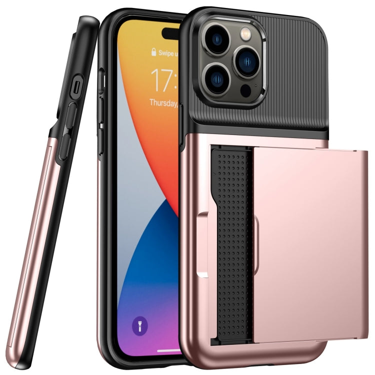 For iPhone 14 Pro Card Slot Armor PC + TPU Phone Case