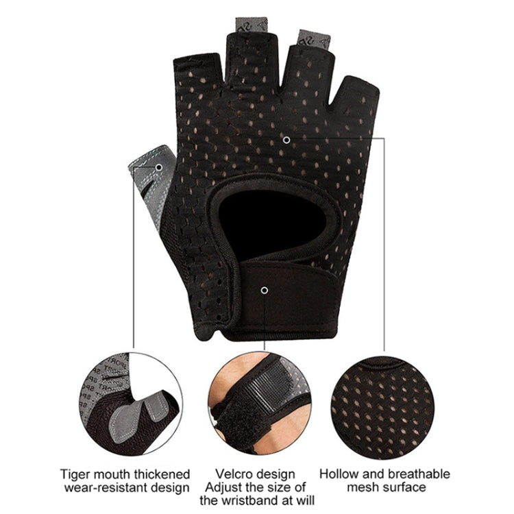 Outdoor Half-finger Cycling Fitness Non-slip Breathable Thin Sports Gloves, Size:S