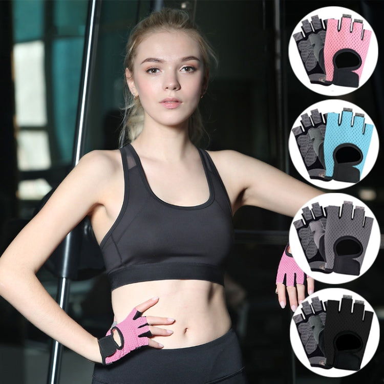 Outdoor Half-finger Cycling Fitness Non-slip Breathable Thin Sports Gloves, Size:L(Grey)