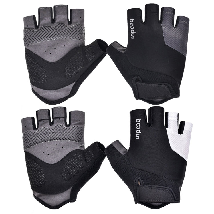BOODUN Non-slip Half Finger Shock Absorption Breathable Heat Dissipation Outdoor Riding Gloves, Size:M