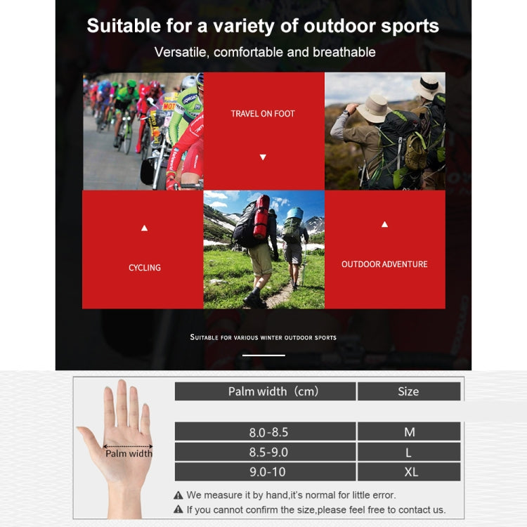 BOODUN Non-slip Half Finger Shock Absorption Breathable Heat Dissipation Outdoor Riding Gloves, Size:M