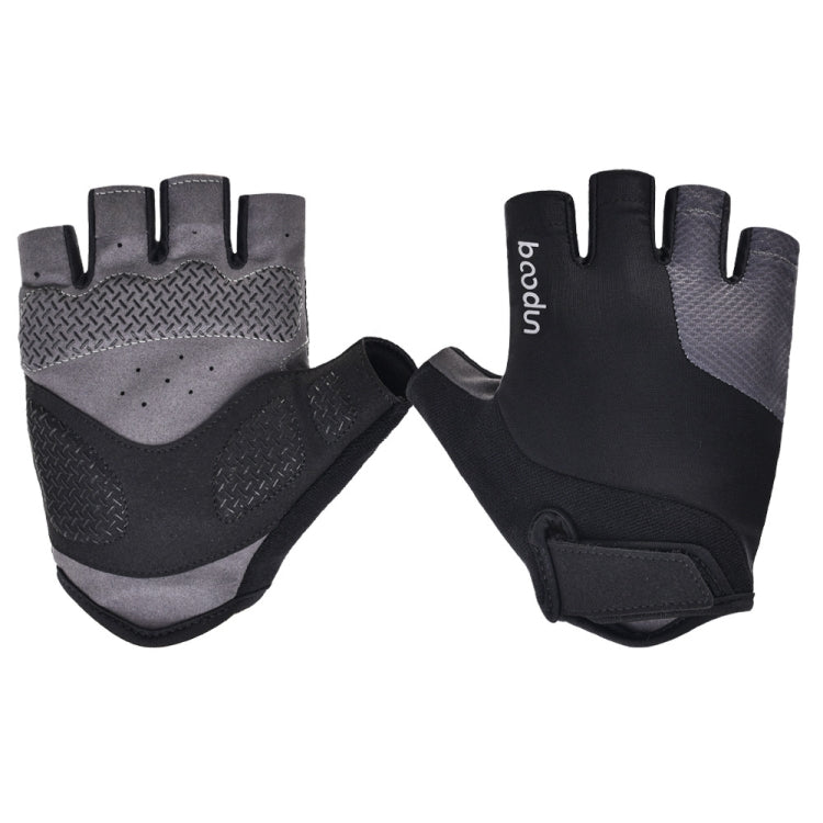BOODUN Non-slip Half Finger Shock Absorption Breathable Heat Dissipation Outdoor Riding Gloves, Size:L