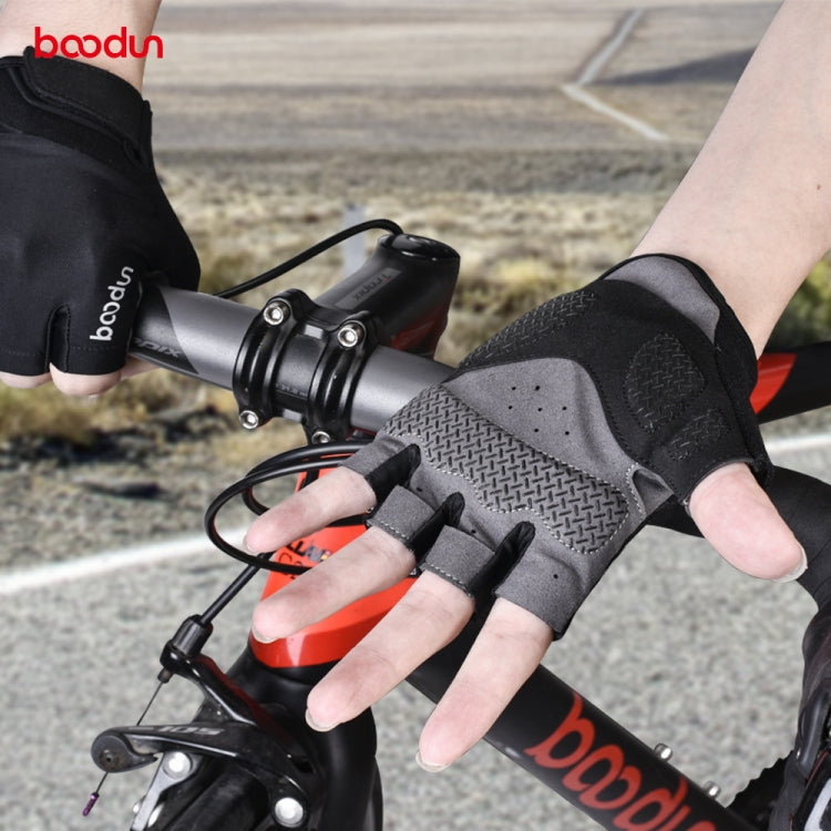 BOODUN Non-slip Half Finger Shock Absorption Breathable Heat Dissipation Outdoor Riding Gloves, Size:XL
