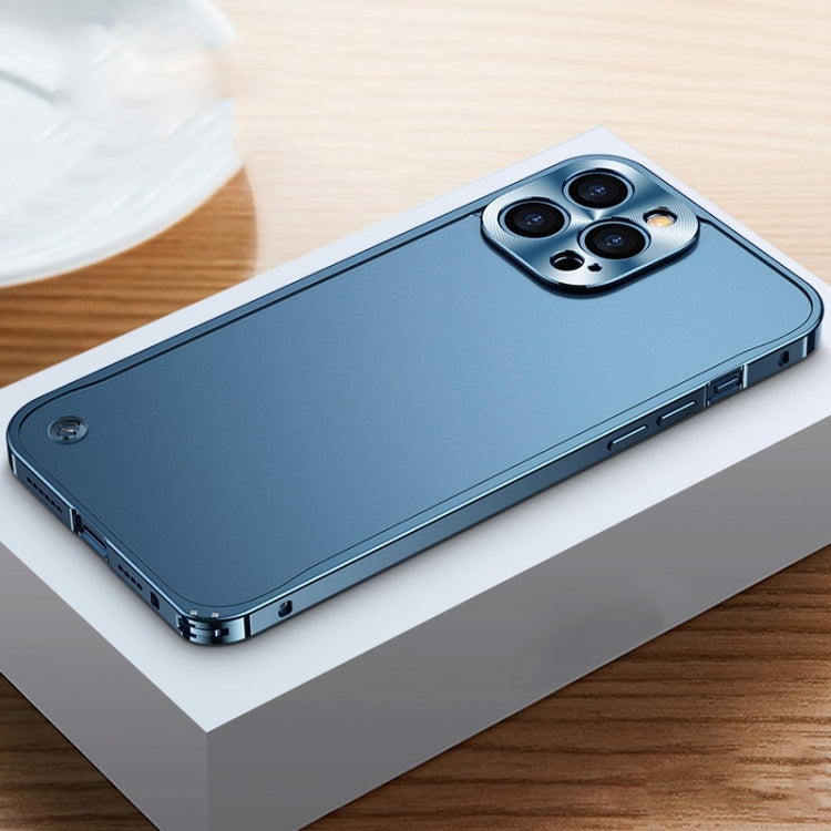 For iPhone 14 Pro Max Metal Frame + Frosted PC Phone Case