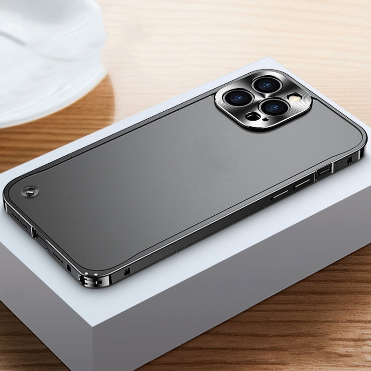 For iPhone 14 Pro Max Metal Frame + Frosted PC Phone Case