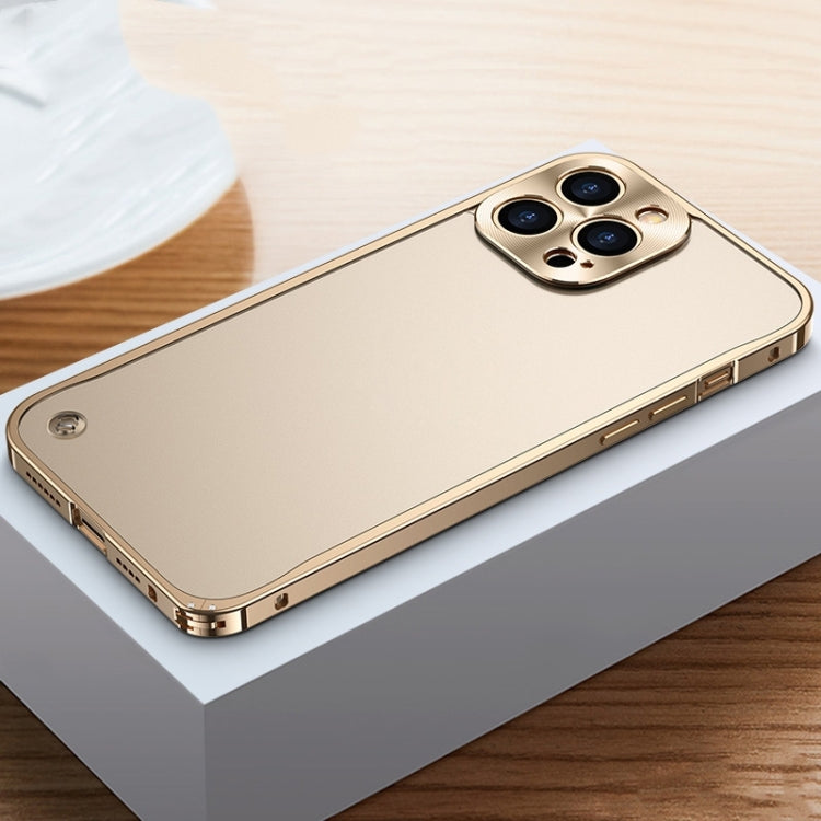 For iPhone 14 Pro Max Metal Frame + Frosted PC Phone Case