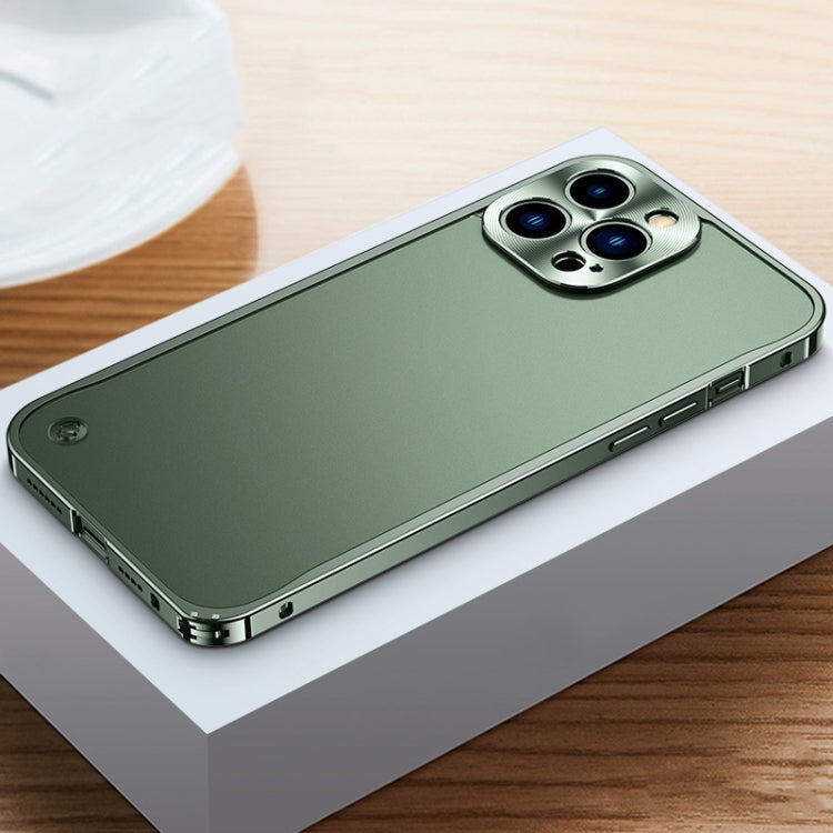 For iPhone 14 Pro Max Metal Frame + Frosted PC Phone Case