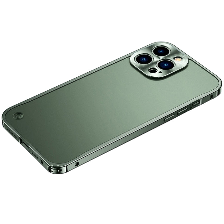 For iPhone 14 Pro Max Metal Frame + Frosted PC Phone Case