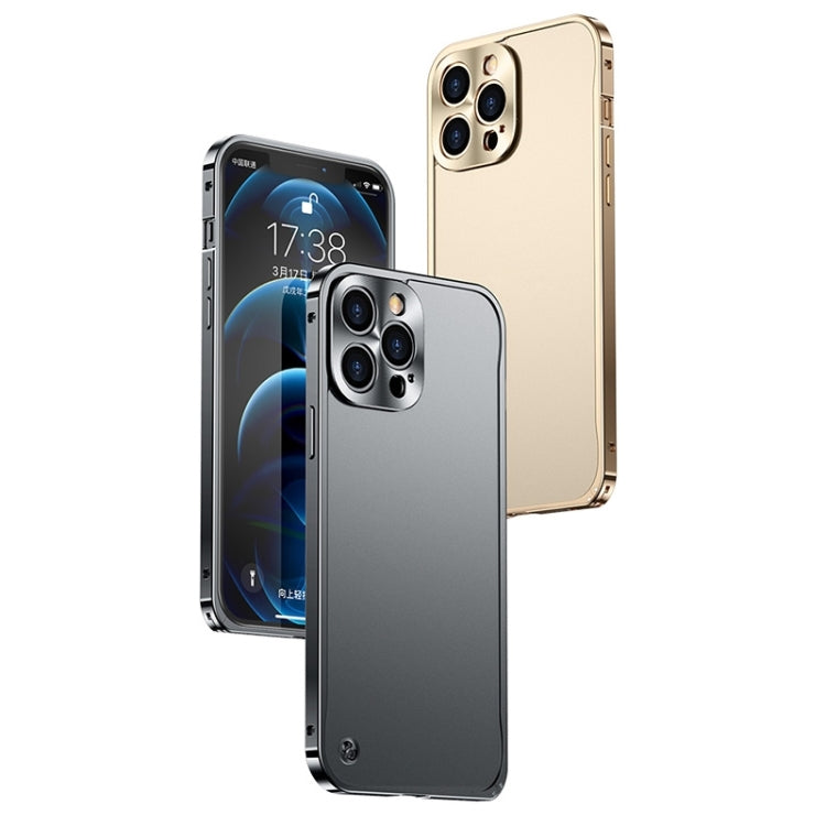 For iPhone 14 Pro Max Metal Frame + Frosted PC Phone Case