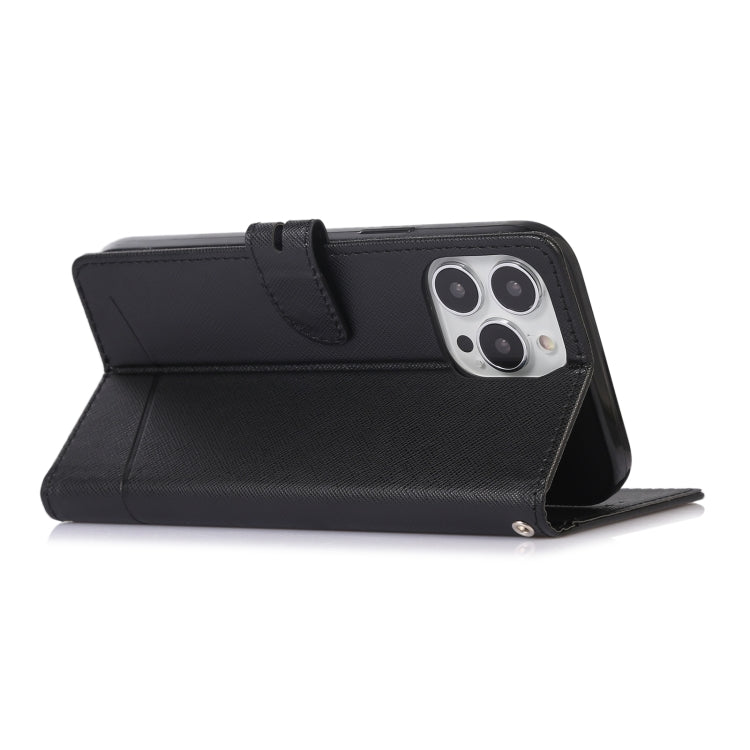 Cross Texture Horizontal Flip Leather Phone Case For iPhone 14 Pro Max