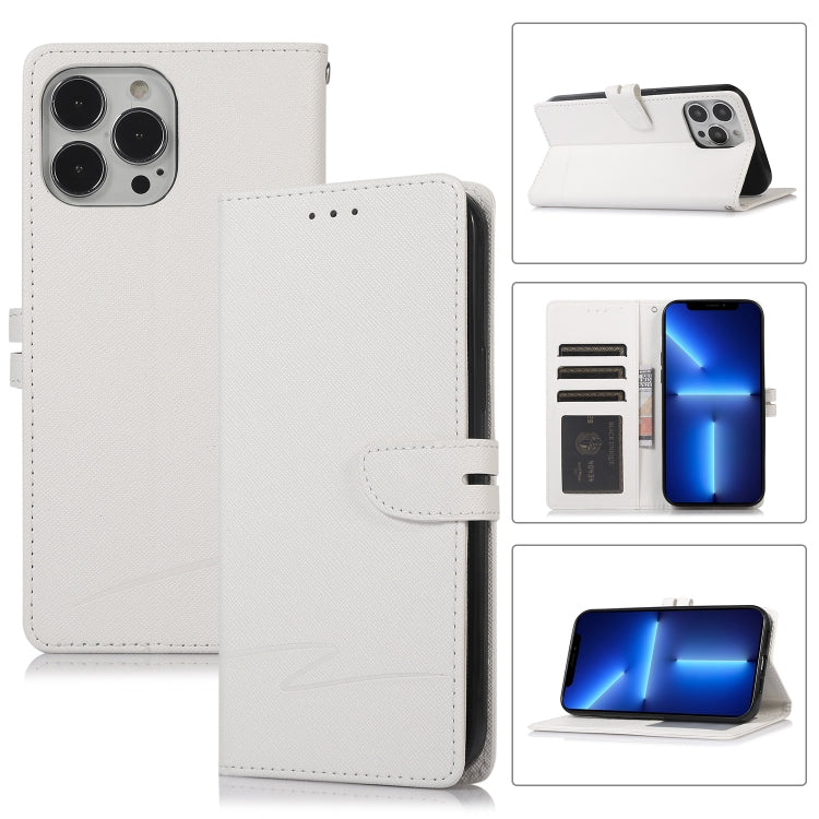 Cross Texture Horizontal Flip Leather Phone Case For iPhone 14 Pro Max