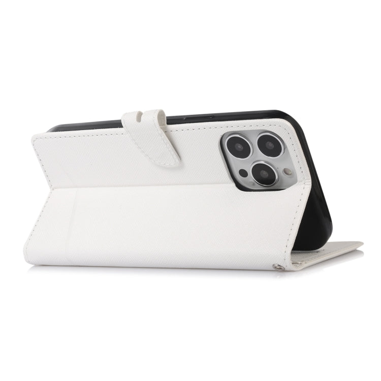 Cross Texture Horizontal Flip Leather Phone Case For iPhone 14 Pro Max