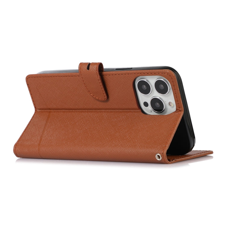 Cross Texture Horizontal Flip Leather Phone Case For iPhone 14 Pro Max