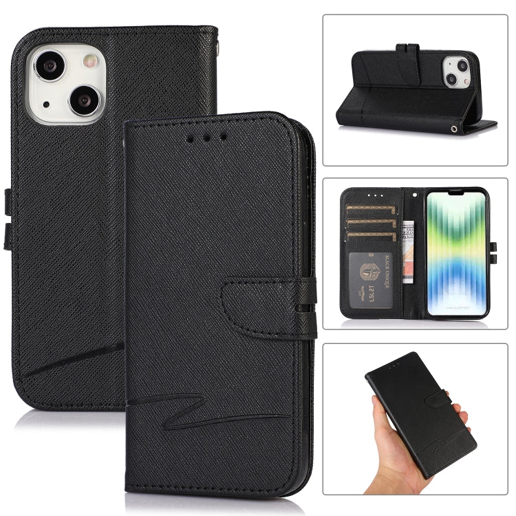 Cross Texture Horizontal Flip Leather Phone Case For iPhone 14 Max
