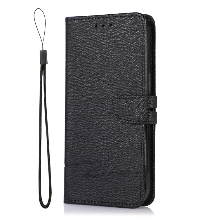 For iPhone 14 Cross Texture Horizontal Flip Leather Phone Case