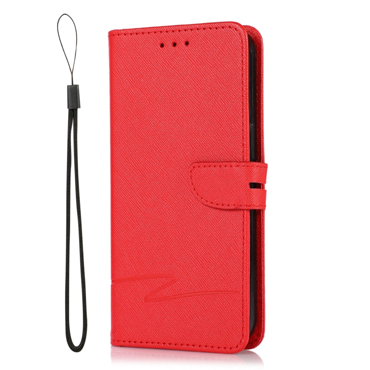 For iPhone 14 Cross Texture Horizontal Flip Leather Phone Case