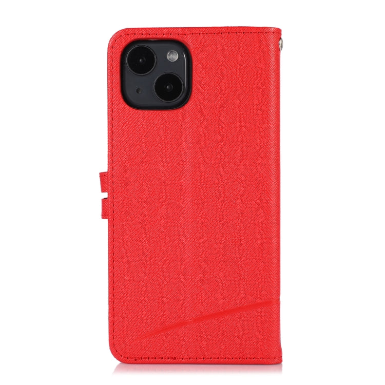 For iPhone 14 Cross Texture Horizontal Flip Leather Phone Case