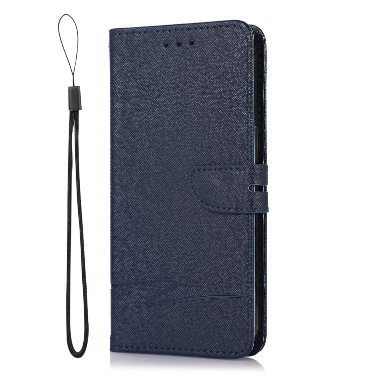 For iPhone 14 Cross Texture Horizontal Flip Leather Phone Case