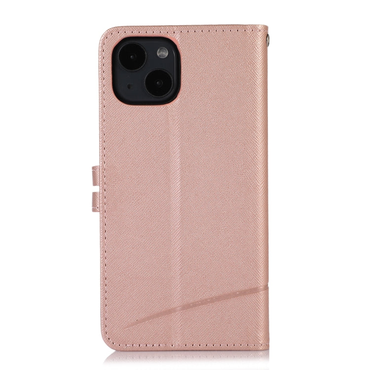 For iPhone 14 Cross Texture Horizontal Flip Leather Phone Case