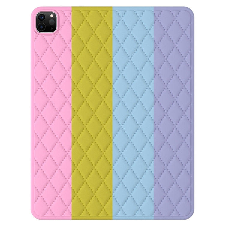 For iPad Pro 12.9 2022 / 2021 / 2020 / 2018 Diamond Lattice Silicone Tablet Case