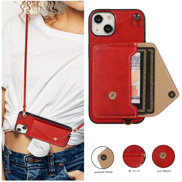 For iPhone 14 Plus Crossbody Wallet Card Bag Phone Case