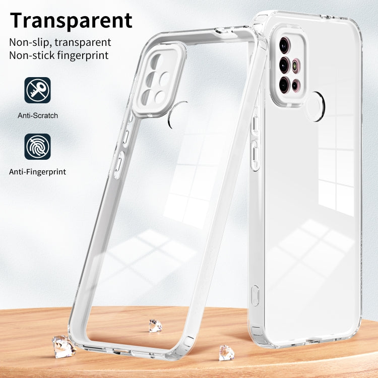 For Motorola Moto G30 3 in 1 Clear TPU Color PC Frame Phone Case