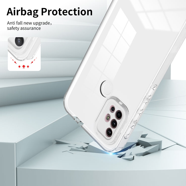 For Motorola Moto G30 3 in 1 Clear TPU Color PC Frame Phone Case