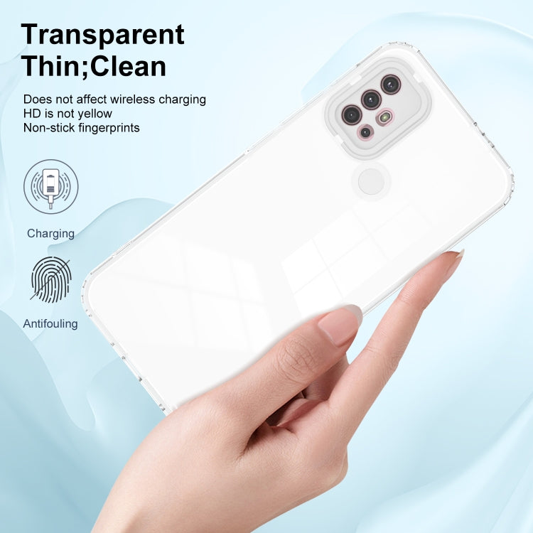 For Motorola Moto G30 3 in 1 Clear TPU Color PC Frame Phone Case