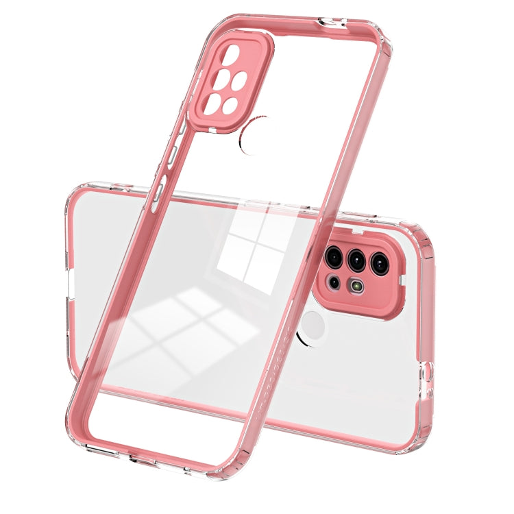 For Motorola Moto G30 3 in 1 Clear TPU Color PC Frame Phone Case