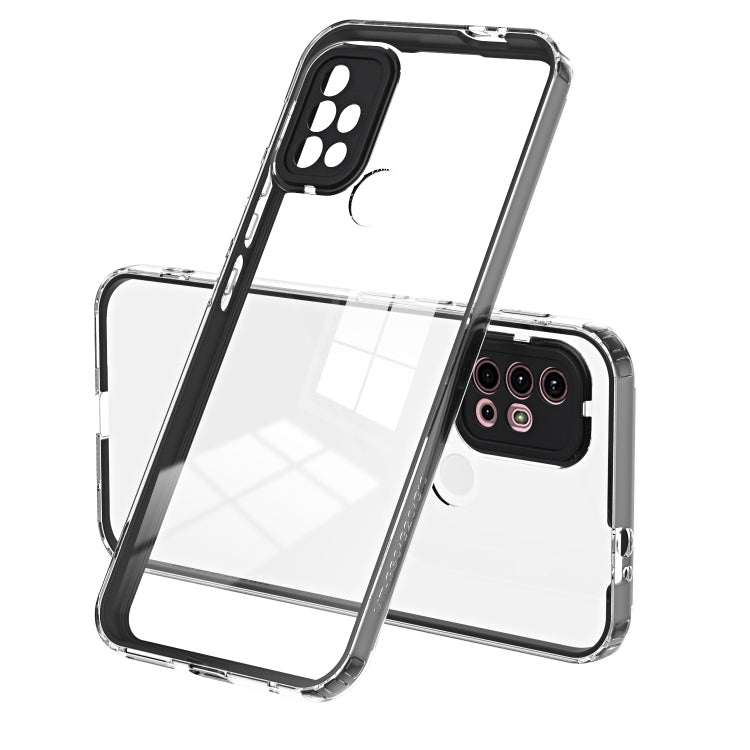 For Motorola Moto G30 3 in 1 Clear TPU Color PC Frame Phone Case