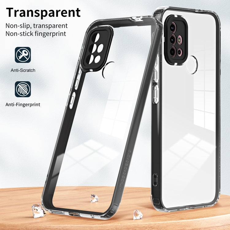 For Motorola Moto G30 3 in 1 Clear TPU Color PC Frame Phone Case