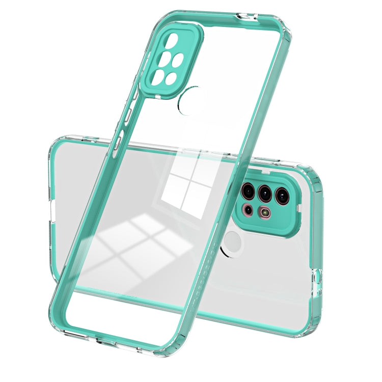 For Motorola Moto G30 3 in 1 Clear TPU Color PC Frame Phone Case