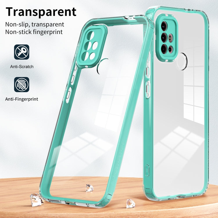 For Motorola Moto G30 3 in 1 Clear TPU Color PC Frame Phone Case