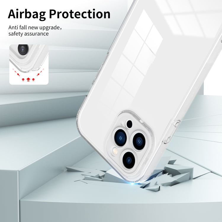 For iPhone 12 Pro 3 in 1 Clear TPU Color PC Frame Phone Case