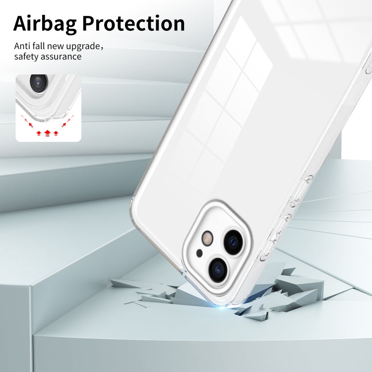 For iPhone 11 3 in 1 Clear TPU Color PC Frame Phone Case