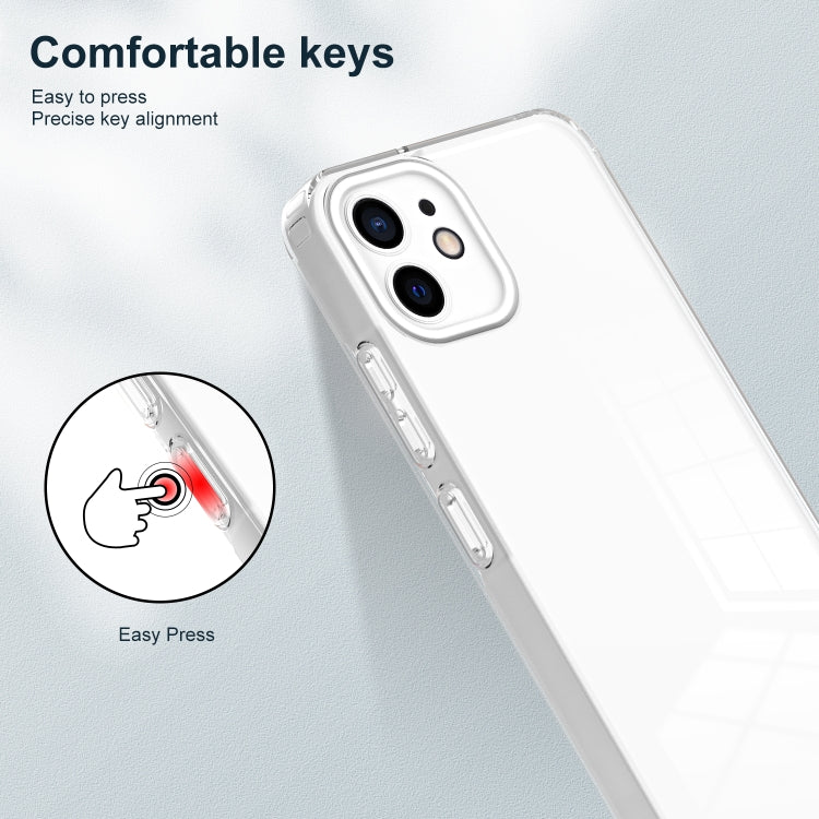 For iPhone 11 3 in 1 Clear TPU Color PC Frame Phone Case