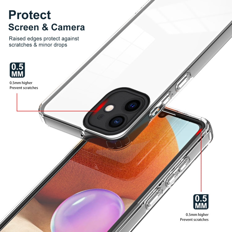 For iPhone 11 3 in 1 Clear TPU Color PC Frame Phone Case