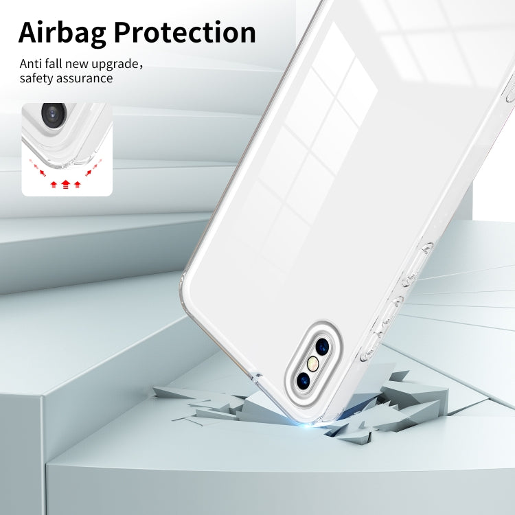 For iPhone X / XS 3 in 1 Clear TPU Color PC Frame Phone Case