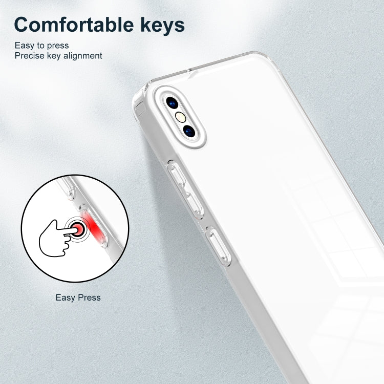 For iPhone X / XS 3 in 1 Clear TPU Color PC Frame Phone Case