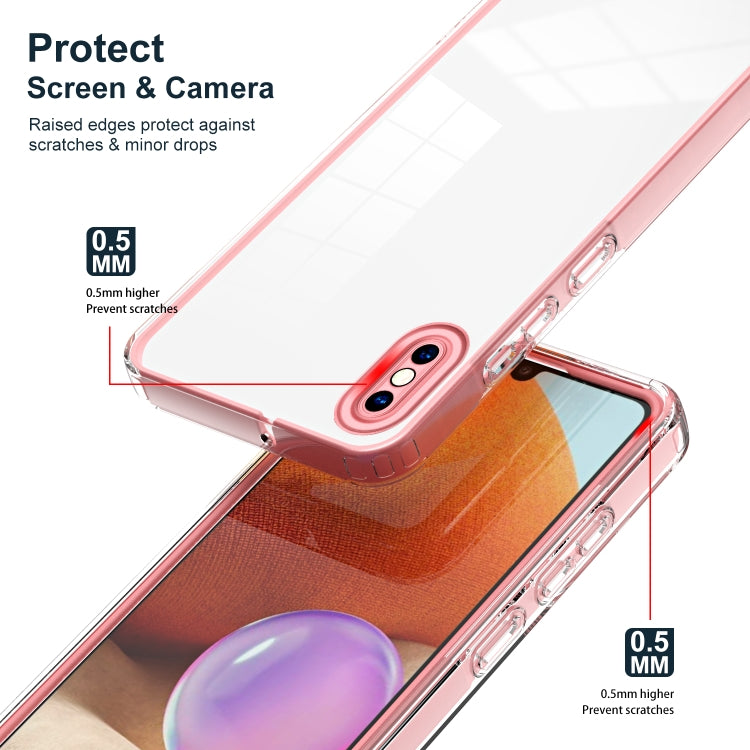 For iPhone X / XS 3 in 1 Clear TPU Color PC Frame Phone Case