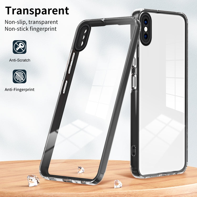 For iPhone X / XS 3 in 1 Clear TPU Color PC Frame Phone Case