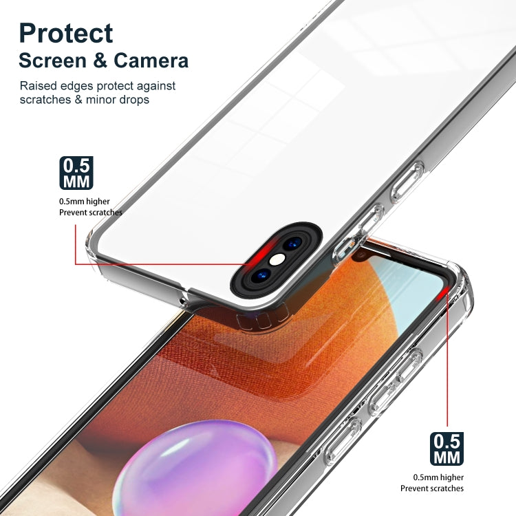 For iPhone X / XS 3 in 1 Clear TPU Color PC Frame Phone Case